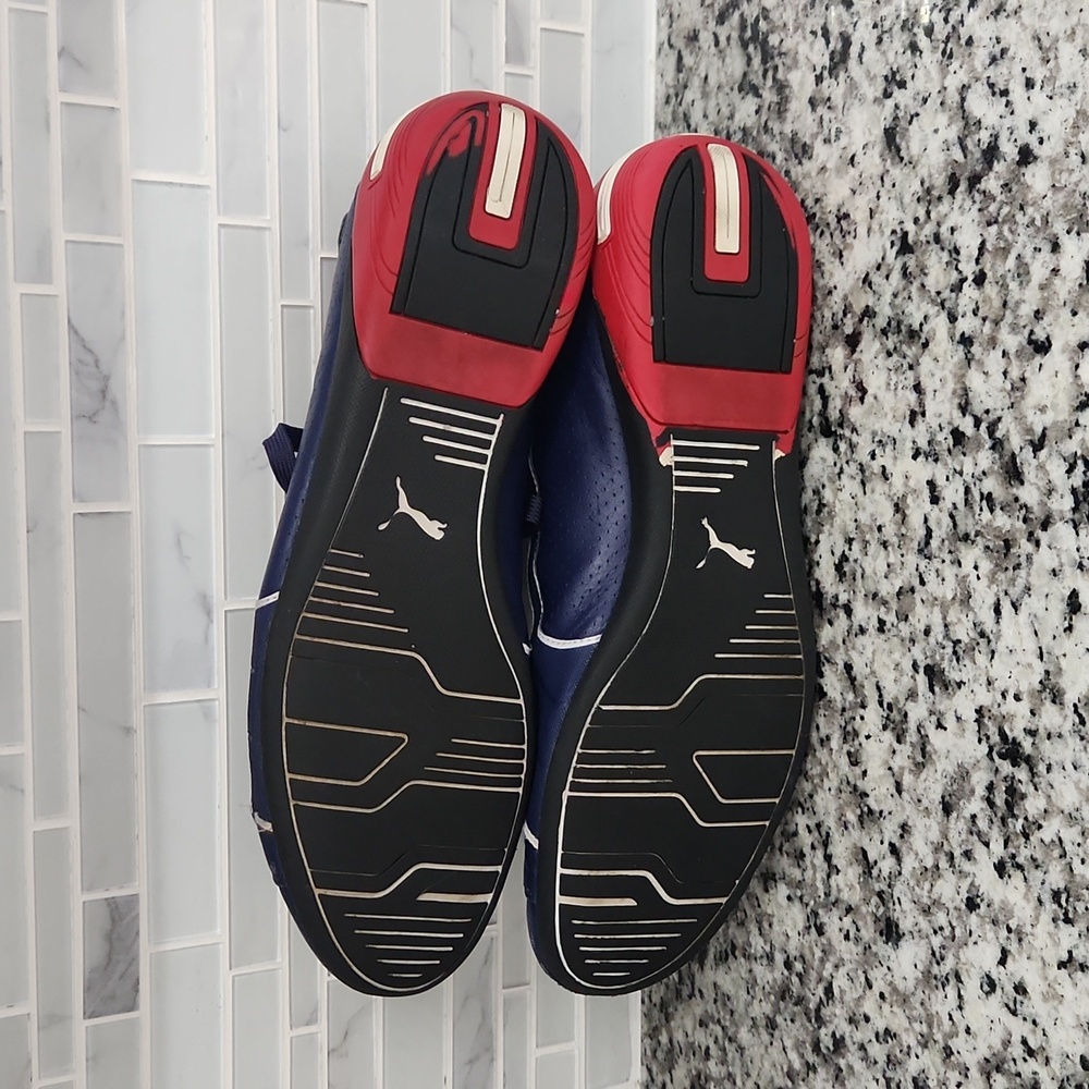 Navy-Blue Puma BMW Motorsports Driving Shoes sz 14 low top leather sneakers - Picture 6 of 7